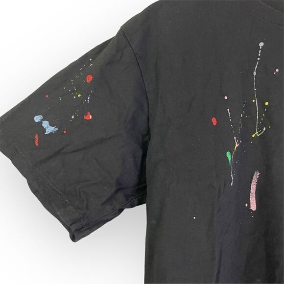 Paint Splatter T Shirt in Black - Picture 7 of 12